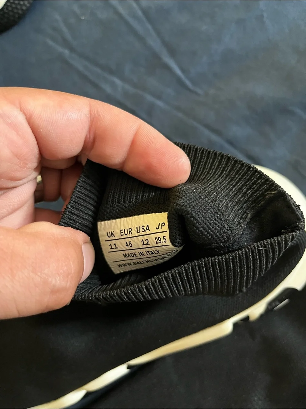 Balenciaga Black Sock Sneaker with Cream Sole